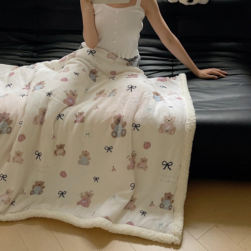 Halloween Cute Animal Pumpkin Fleece Blanket Cozy Bedding Throw for Fall|Home & Living Bedding