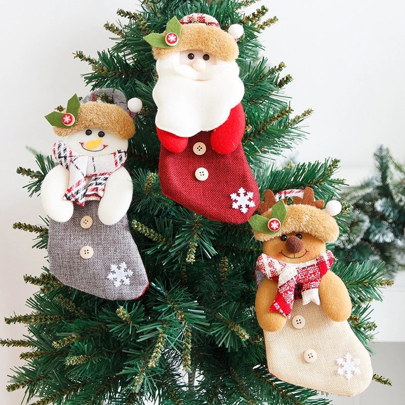 Christmas Cute Santa Snowman Elk Gift Bags Hanging Ornaments Holiday Party Decorations|Holiday Decorations