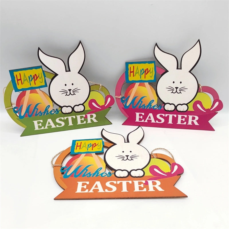 Minimalist Easter Rabbit Wooden Hanging Ornament for Holiday Party Decor | Home Decor & Holiday Ornaments