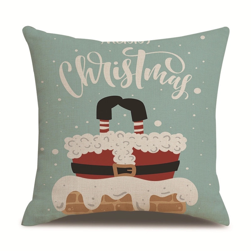 Minimalist Christmas Tree and Snowman Linen Pillow Covers | Home Decor & Sofa Accessories