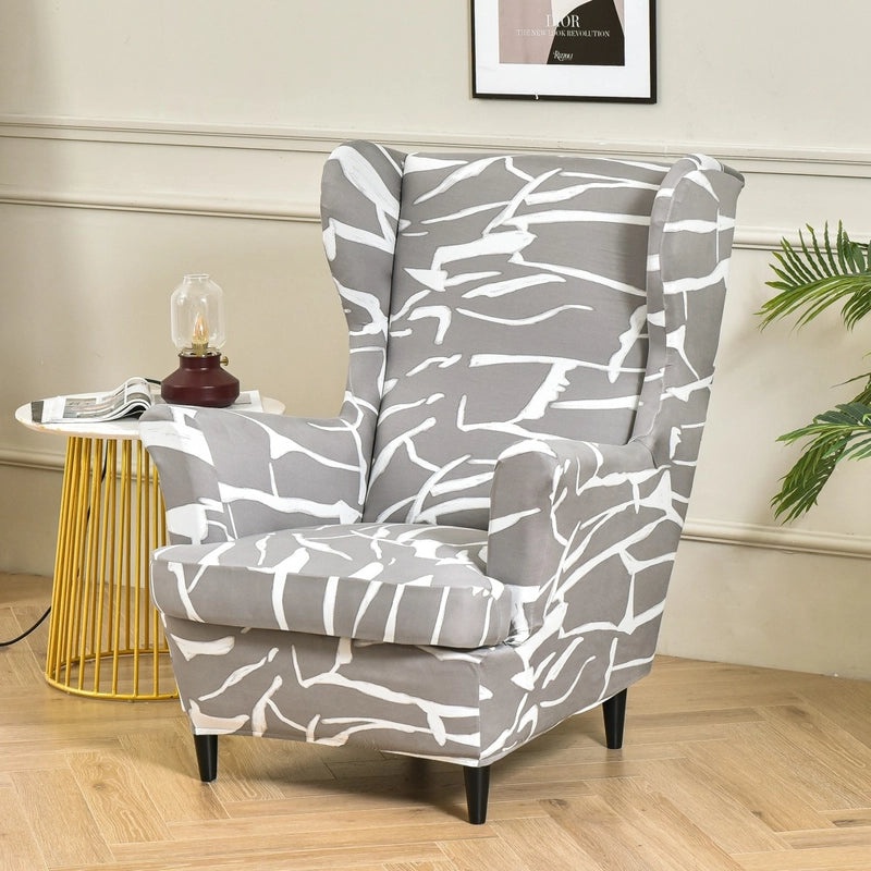 Elastic Four Seasons Tiger Print Wingback Chair and Sofa Cover All-Inclusive American Style|Home Decor & Furniture