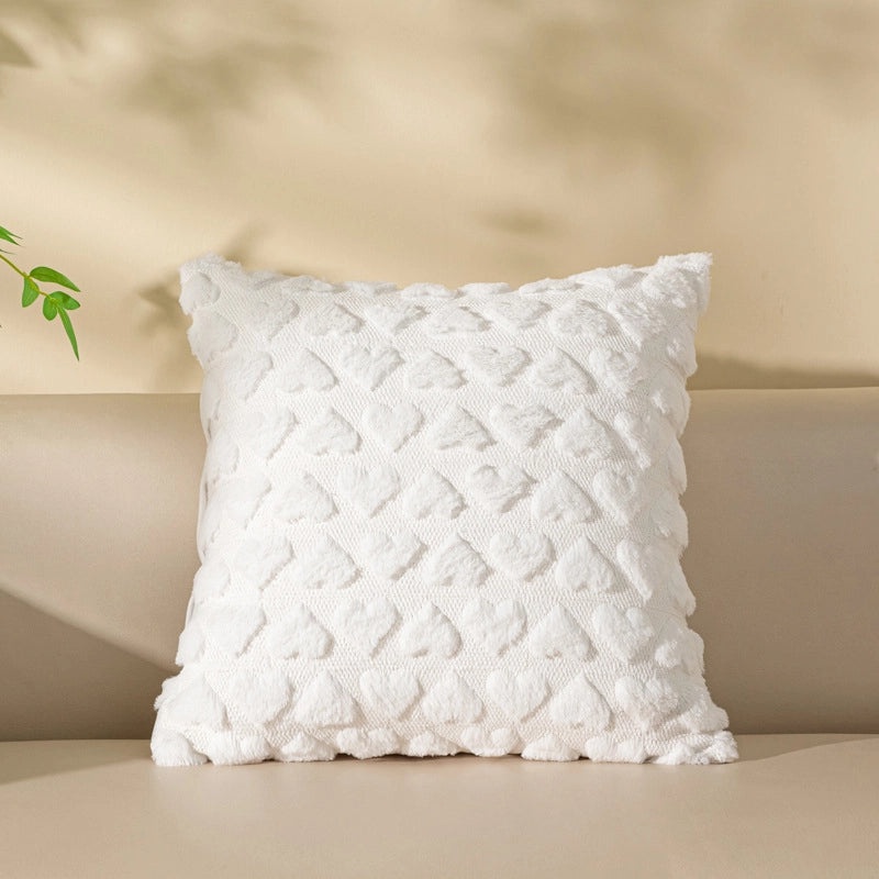 Elegant Heart Shaped Plush Pillow Covers for Sofa | Home Decor