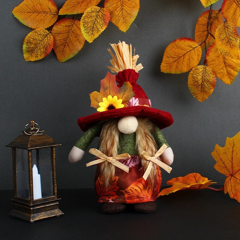 Autumn Leaf Decor Cute Faceless Vintage Doll Desktop Ornament|Home Decor & Accessories