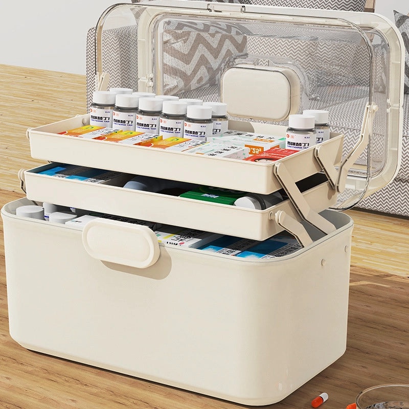 Multi-layer Portable Medicine Storage Box Foldable Grid Organizer for Household Use|Home Storage & Organization