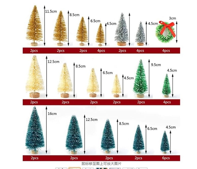 Mini Christmas Tree Gift Bags in Blue & Green | Christmas Decorations