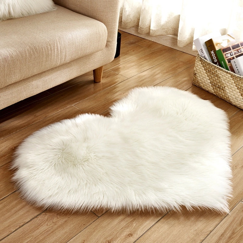 Heart Shape Solid Color Acrylic Carpet for Casual Home Decor|Home Decor & Flooring