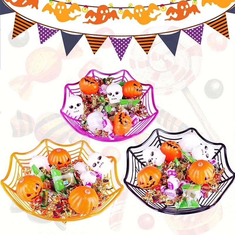 Halloween Spider Web Skull Candy Basket Cute Plastic Decorative Props|Home Decor