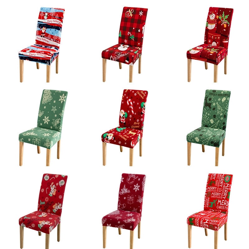 Christmas Elegant Minimalist Santa Snowflake Polyester Chair Cover for Couch Sofa Decor|Home Decor & Furniture Accessories