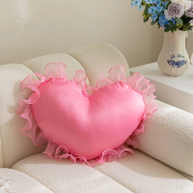 Heart-Shaped Solid Color Flower Pillow Covers for Couch and Sofa Decor | Home Decor & Cushion Covers
