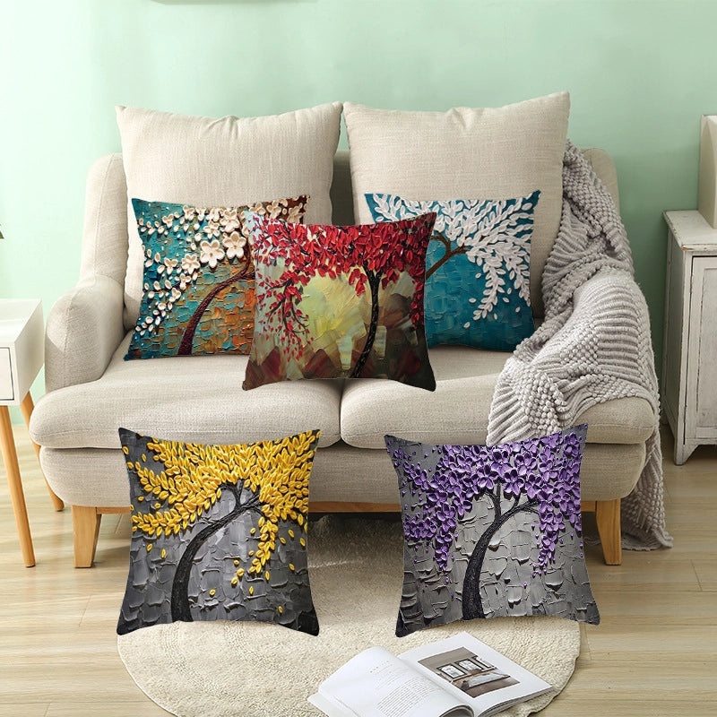 Modern Pastoral Letter and Plant Linen Pillow Covers for Couch and Sofa Decor | Home Decor & Pillows