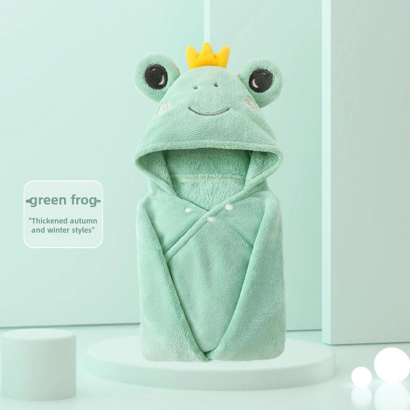 Kids Hooded Bath Towel Cartoon Quick-Dry Baby Bathrobe Soft Hooded Cloak for Children|Baby Bath Towels & Robes