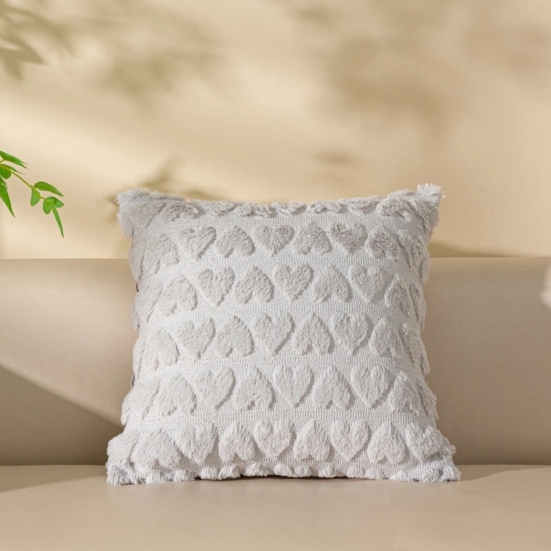 Elegant Heart Shaped Plush Pillow Covers for Sofa | Home Decor