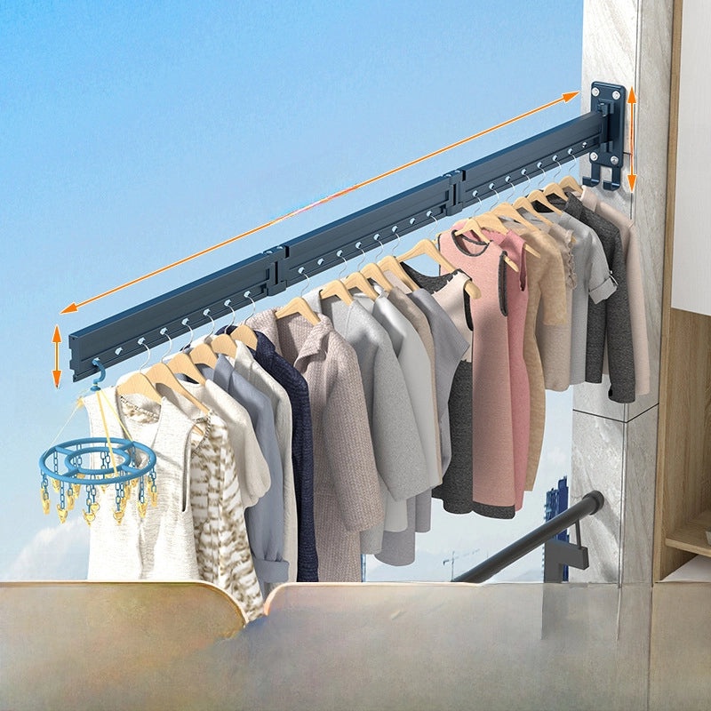 Invisible Telescopic Wall-Mounted Folding Drying Rack for Indoor Clothes and Quilts|Home & Living/Storage & Organization