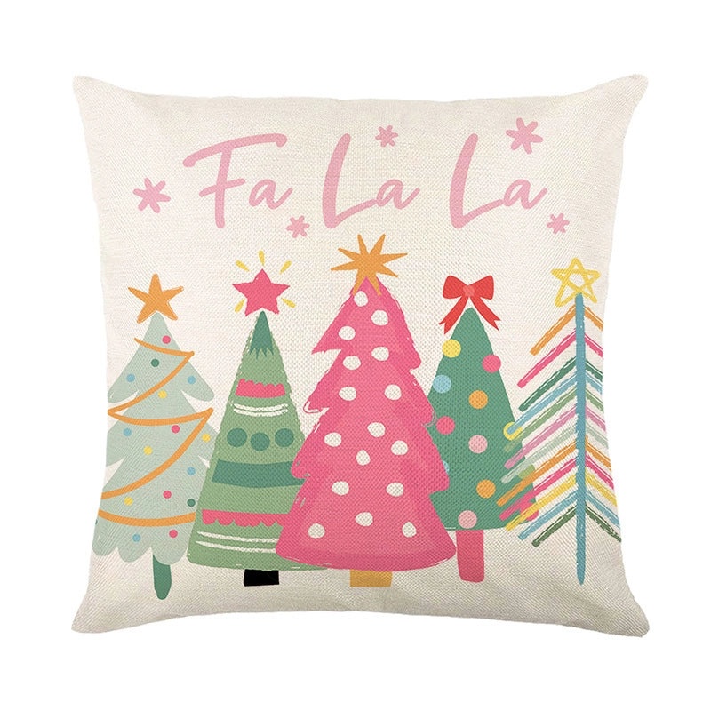 Festive Christmas Tree and Snowflake Linen Pillow Covers for Couch and Sofa Decor|Home Decor Pillows