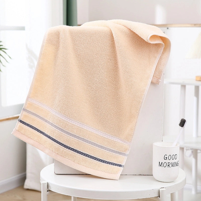 Pure Cotton Thickened Adult Face Towel with Watergrain Texture and Embroidered Logo|Home & Living Towels