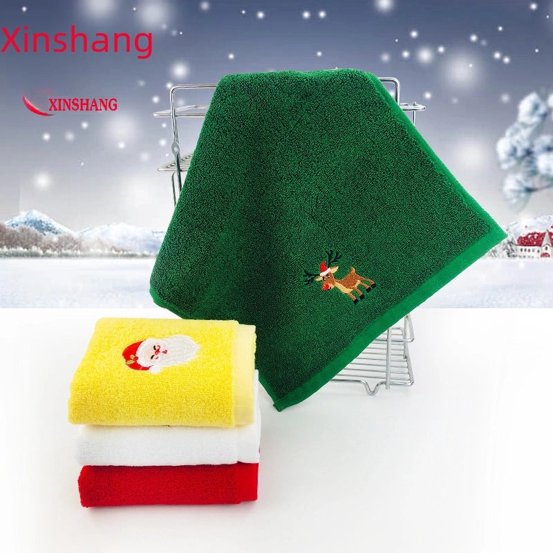 Personalized Embroidered Christmas Cotton Face Towel 32x45cm Soft Custom Gift Towel|Home & Living Bath Towels