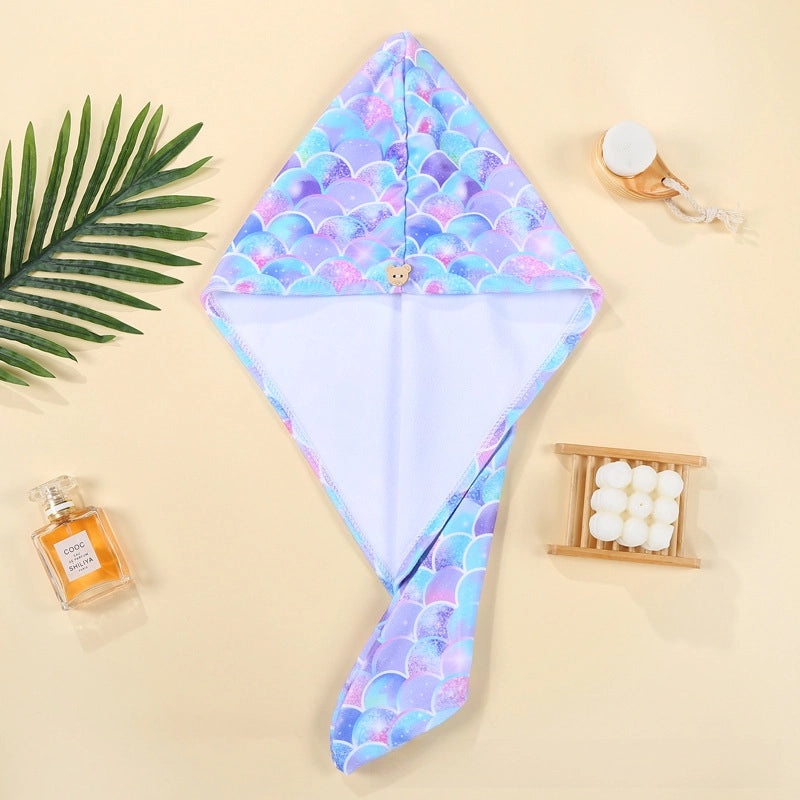 Four Seasons Quick-Dry Absorbent Hair Towel Cap, Thickened Adult Bath Wrap with Printed Design|Home & Living Accessories