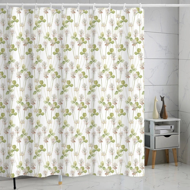 Waterproof Tropical Jungle Leaf Shower Curtain with Hooks 3D Printed Polyester for Bathroom|Shower Curtains & Accessories