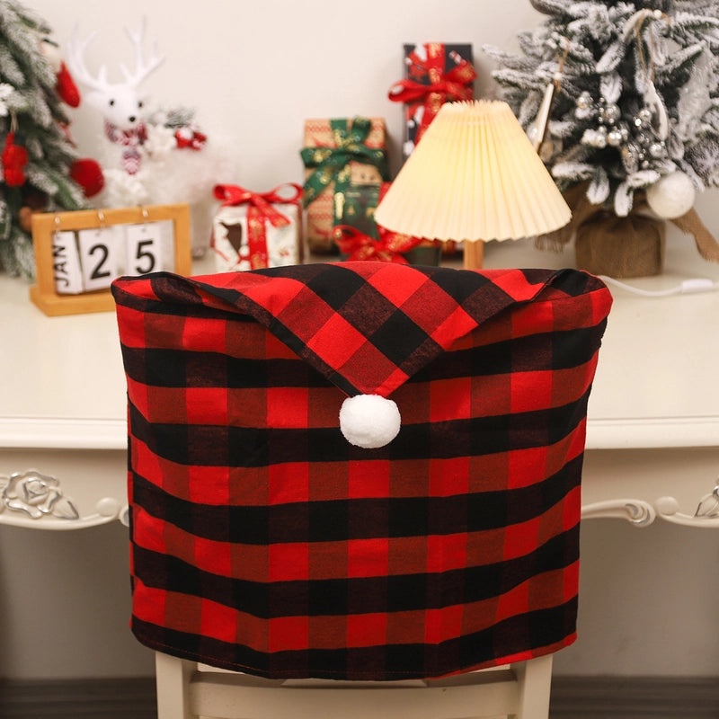 Nordic Christmas Plaid Chair Cover for Holiday Party | Home Decor & Party Supplies