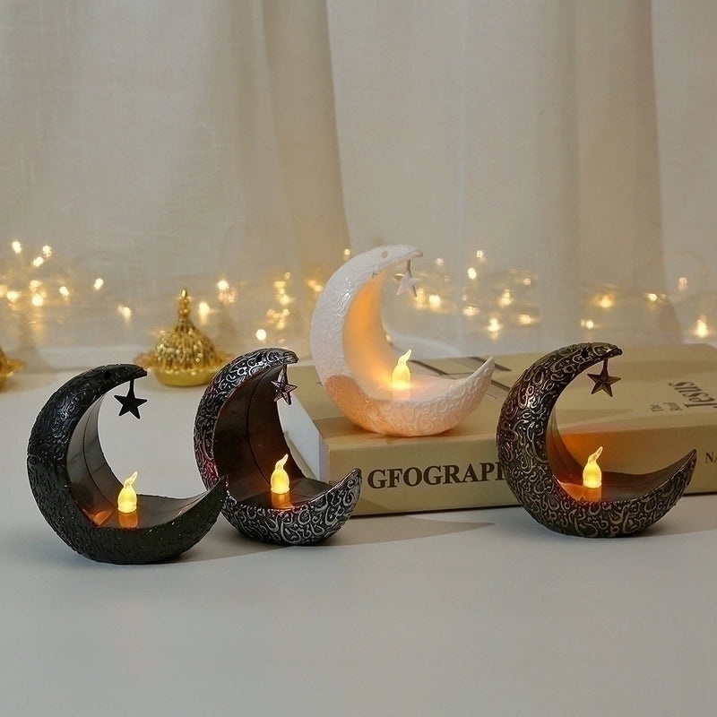 Retro Moon-Shaped Plastic Night Lights for Party | Home Decor & Lighting