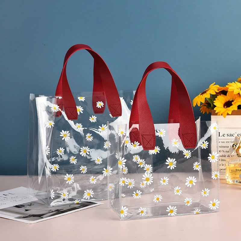 Transparent Candy PVC Handbag Small Daisy Design for Wedding Party Birthday Gift | Women's Handbags