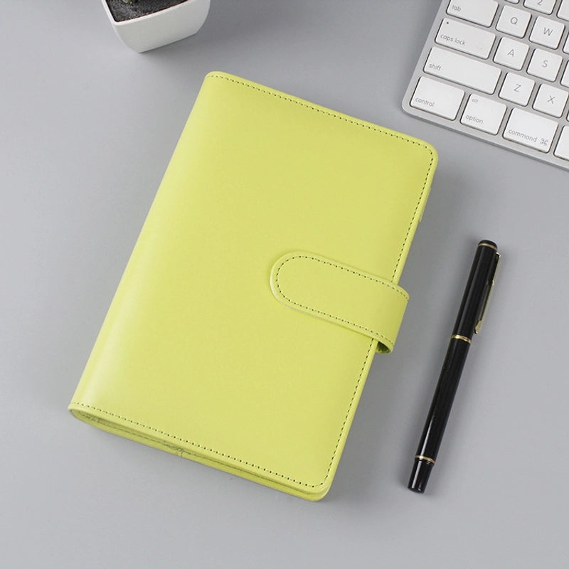 Solid Color Spiral Notebook with PU Leather Cover for School Learning|Stationery & Office Supplies
