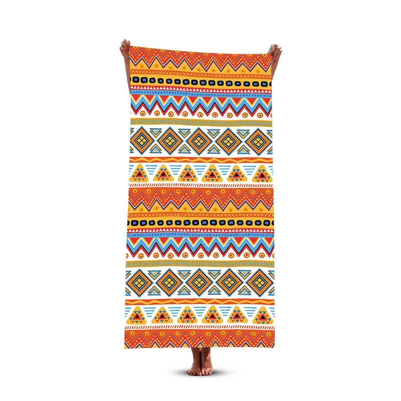 Geometric Pattern Polyester Beach Towel for Casual Vacation Use|Beach Accessories