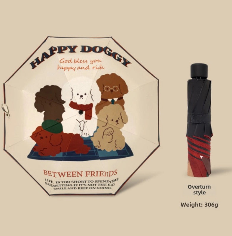 Dual-use Automatic Folding Umbrella for Women | Sun & Rain Protection UV Shield | Portable High-Grade Black Coating | Umbrellas