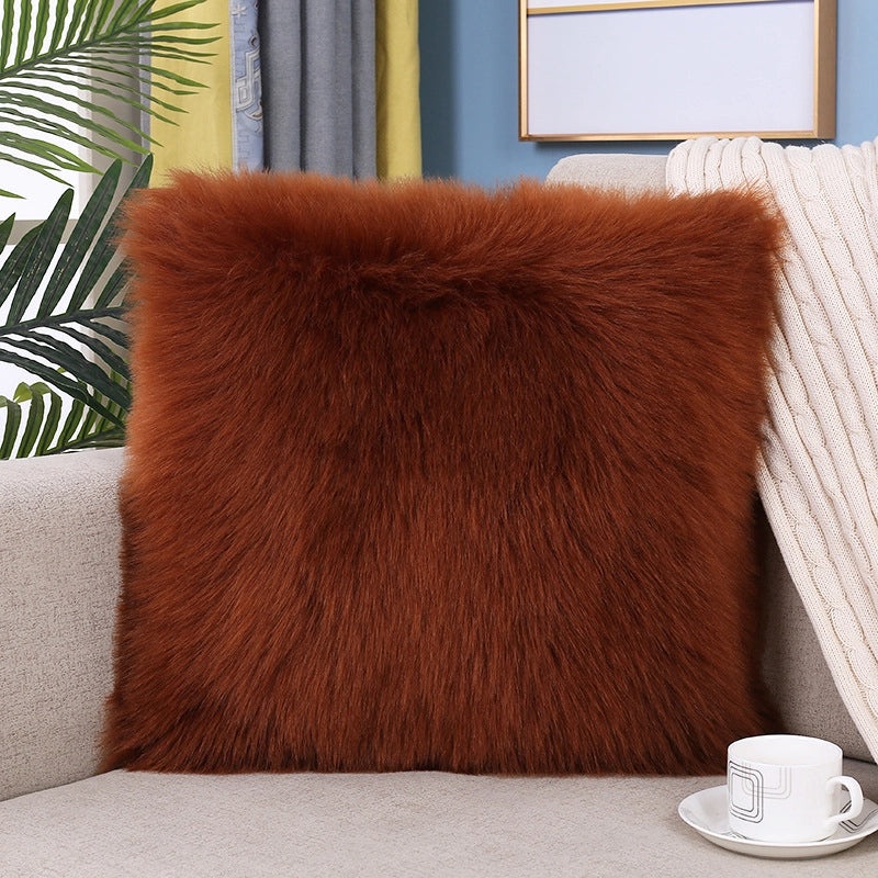 Nordic Plush Pillow Soft Solid Color Faux Wool Cushion Cover for Sofa Bedside Decorative Cushion|Home Decor Cushions