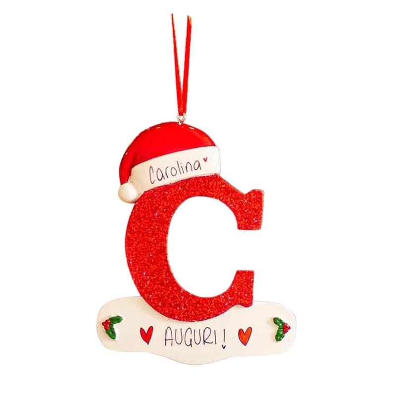 Alphabet Letter Car Pendant Christmas Tree Ornament Home Decoration Trendy Gift|汽车饰品