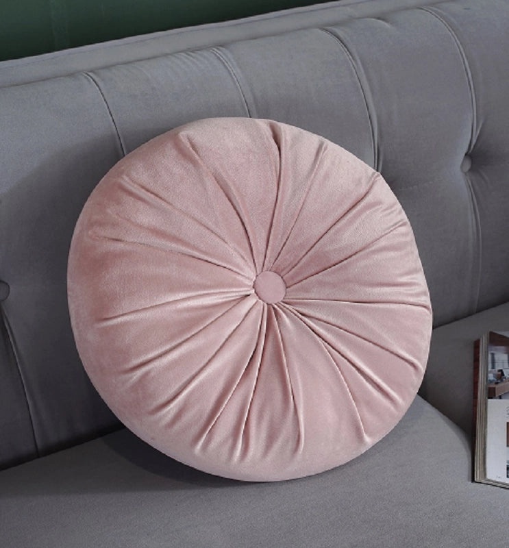 Round Pumpkin Plush Pillow Soft Solid Color Flannel Cushion for Living Room Sofa|Home Decor Cushions