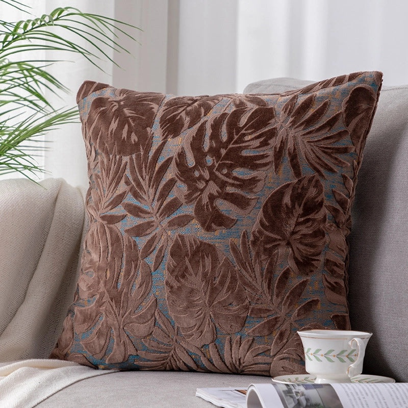 Maple Leaf Velvet Cushion Large Backrest Pillow for Office Nap Living Room Bedside|Home Decor Cushions