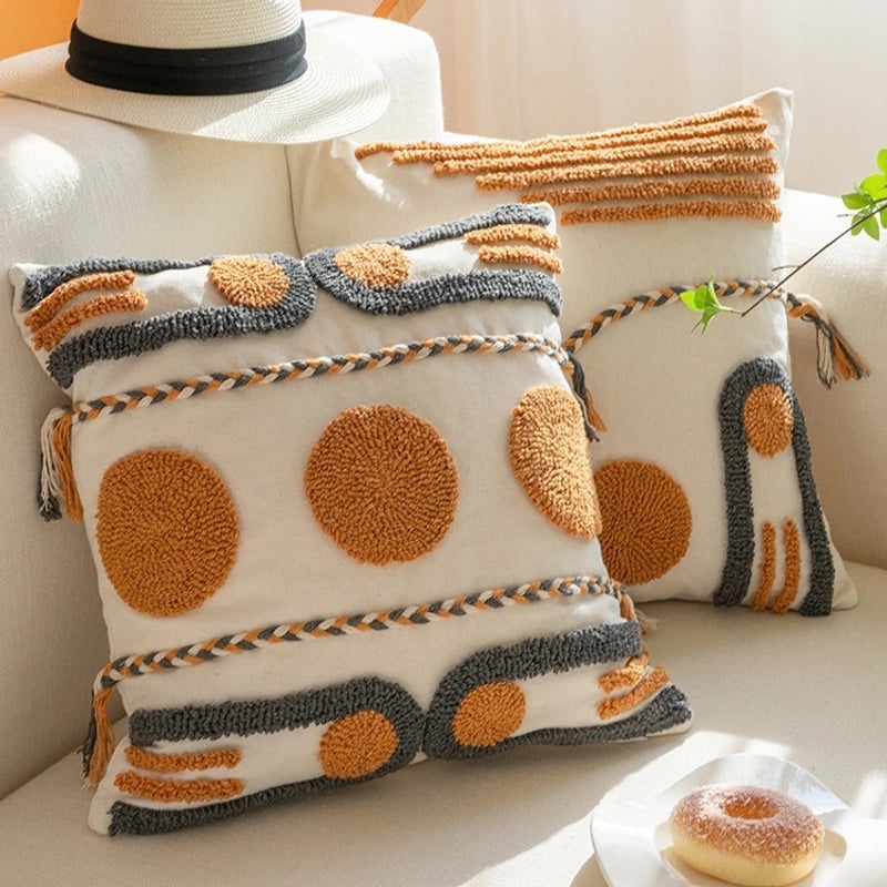 Bohemian Indian Tufted Cushion Cover Simple Nordic Style Throw Pillow for Bay Window Room Decor|Home Decor Pillows