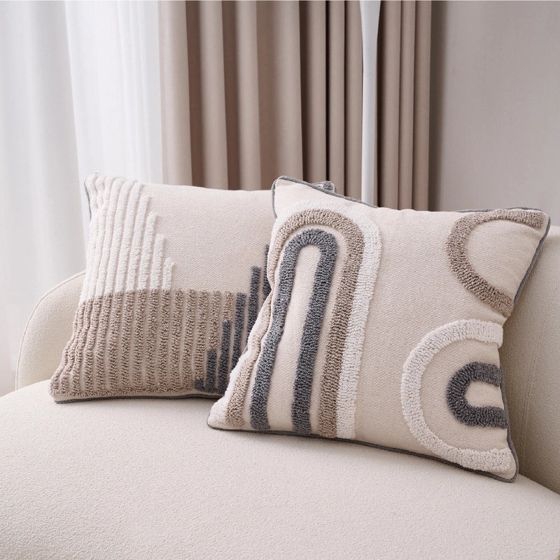 Geometric Stripe Cotton Linen Pillow Covers for Couch Sofa Decor | Home Decor & Pillow Covers