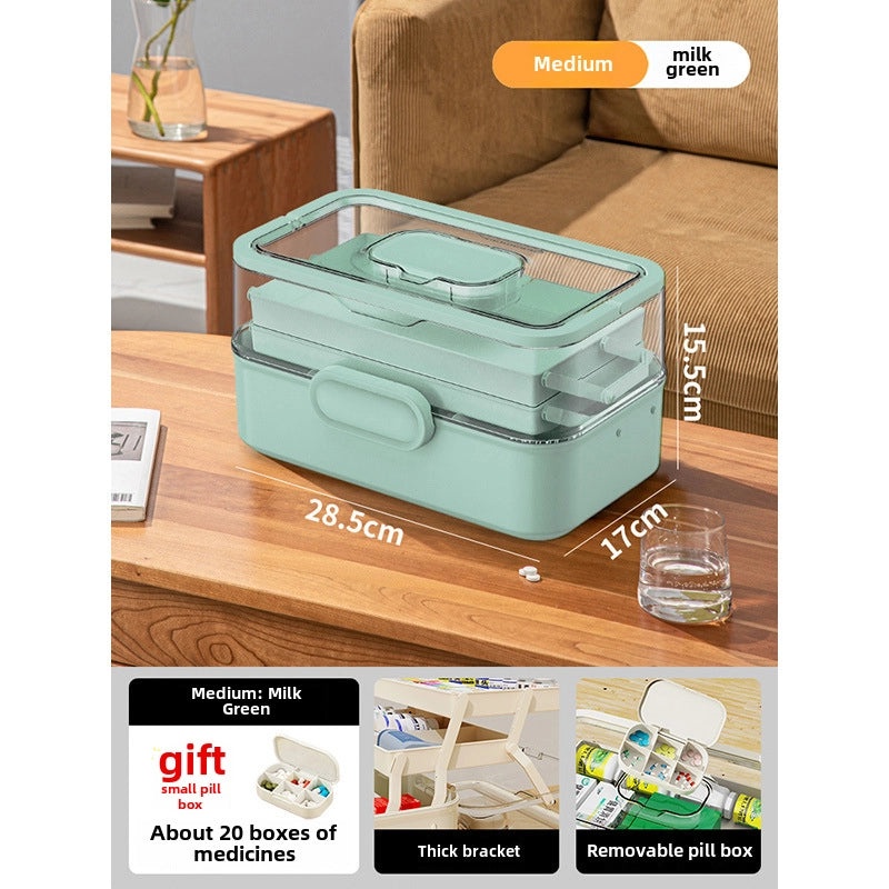 Multi-layer Portable Medicine Storage Box Foldable Grid Organizer for Household Use|Home Storage & Organization