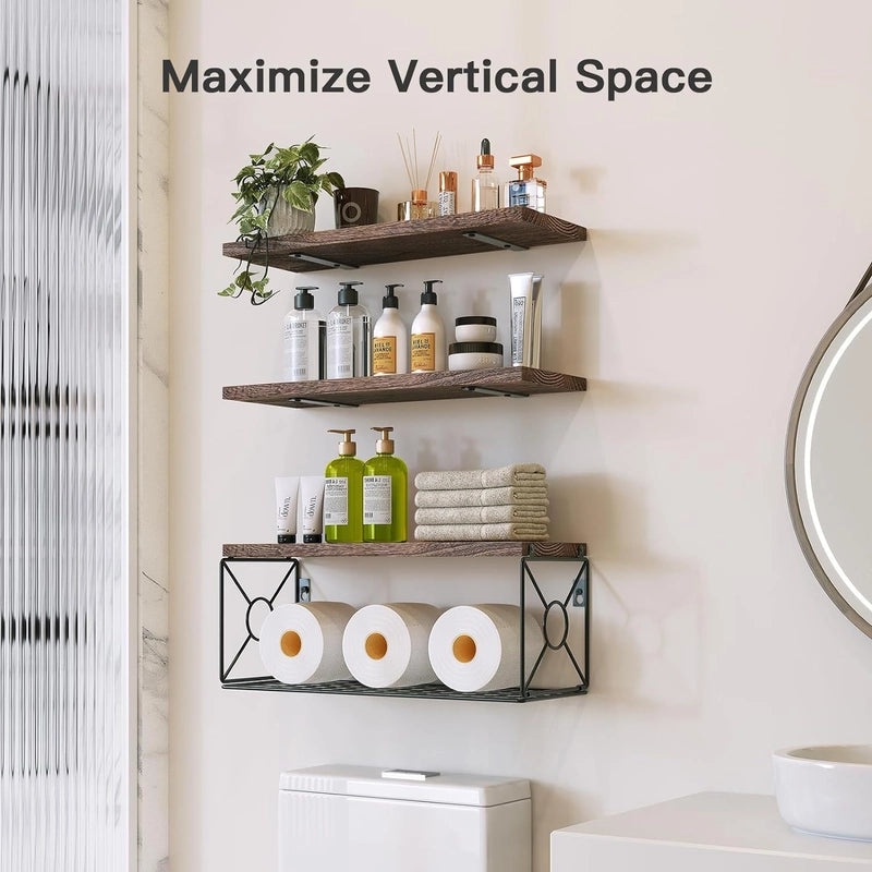 Solid Color Wood and Iron Storage Rack for Kitchen and Bathroom | Kitchen Storage