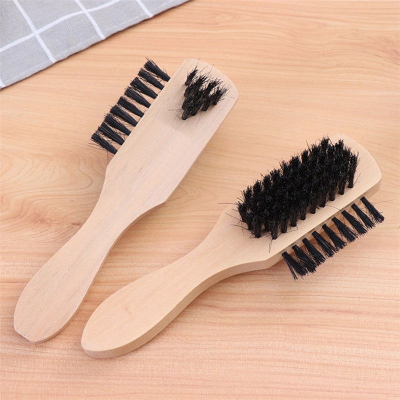 Wooden Handle Shoe Brush with Beech Wood and Horsehair for Leather and Suede Polishing | Shoe Care & Cleaning Tools