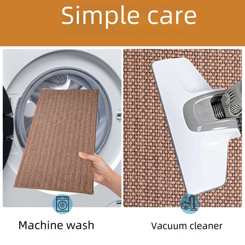 Japanese-style Non-slip Staircase Mat Imitation Linen Knitted Step Mat TPR Self-adhesive Silent Mat|Home Decor & Safety Accessories