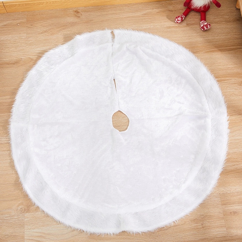 Red and White Plush Christmas Tree Skirt Soft Holiday Tree Base Cover Festive Home Decoration|Christmas Tree Skirts