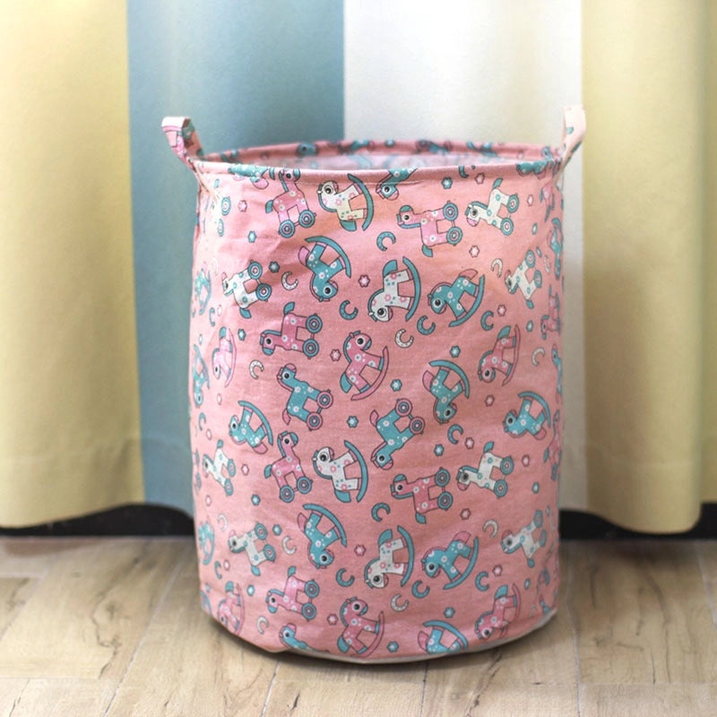 Minimalist Animal Letter Plaid Cotton Linen Storage Basket Organizer|Home Storage & Organization