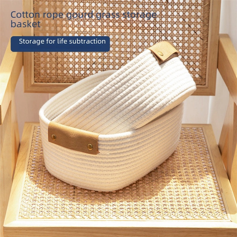 Large Cotton Rope Storage Basket for Home Desktop Organizer | Home Storage & Organization