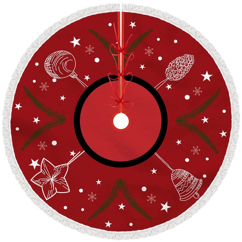 Christmas Tree Skirt Plush Soft Tree Base Cover Holiday Decoration for Mall Hotel Christmas Style 27"|Home Decor|Christmas Decorations