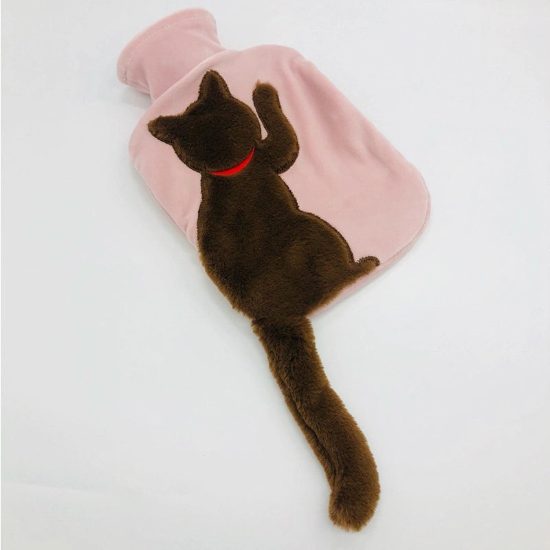 Cute Rabbit Tail Hot Water Bag Water Injection Plush PVC Hand Warmer Removable Cover|Home & Living - Heating & Cooling