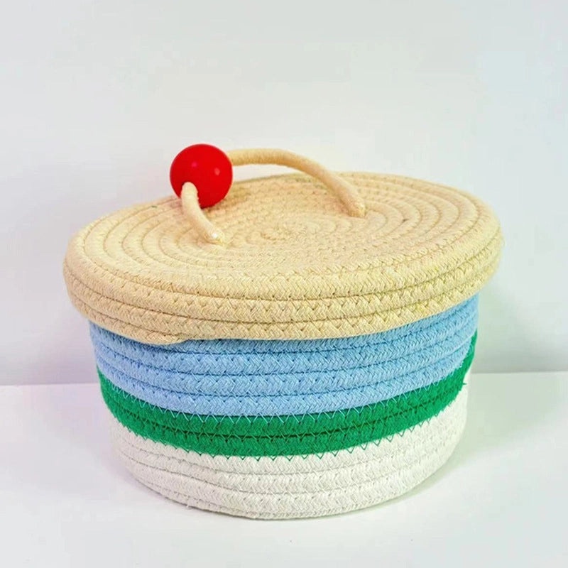 Colorful Cotton Thread Storage Basket with Cute Pattern | Home Organization