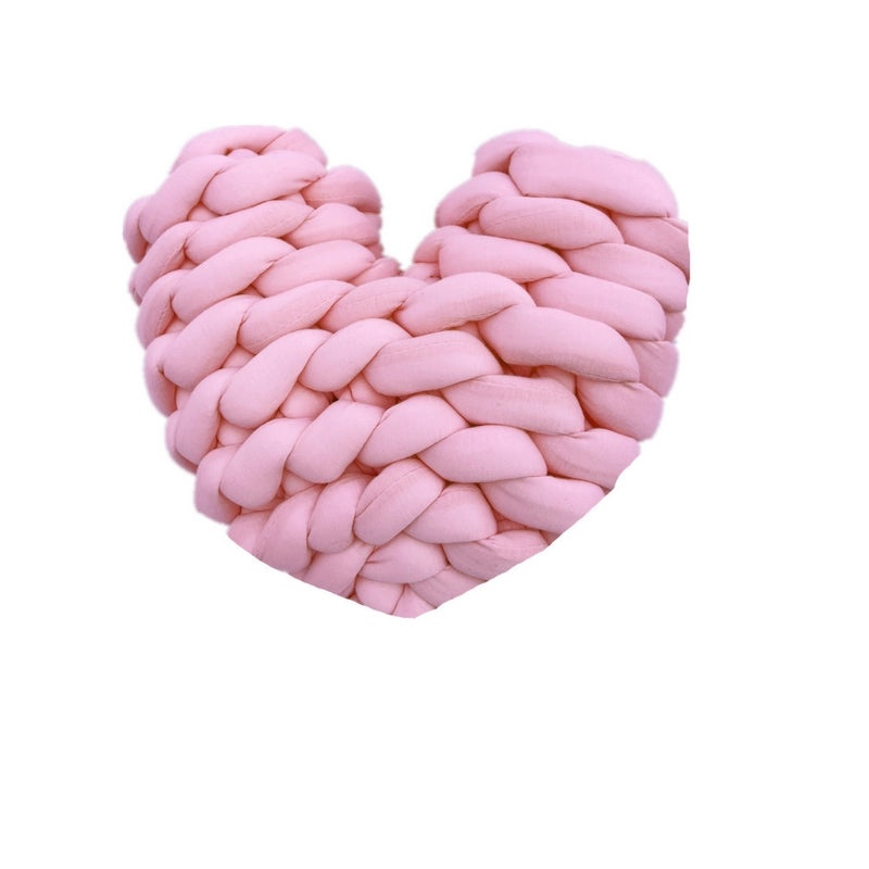 Handmade Nordic Heart-shaped Pillow DIY Core-filled Yarn Woven Cushion Photography Props|Home Decor & Photography Props