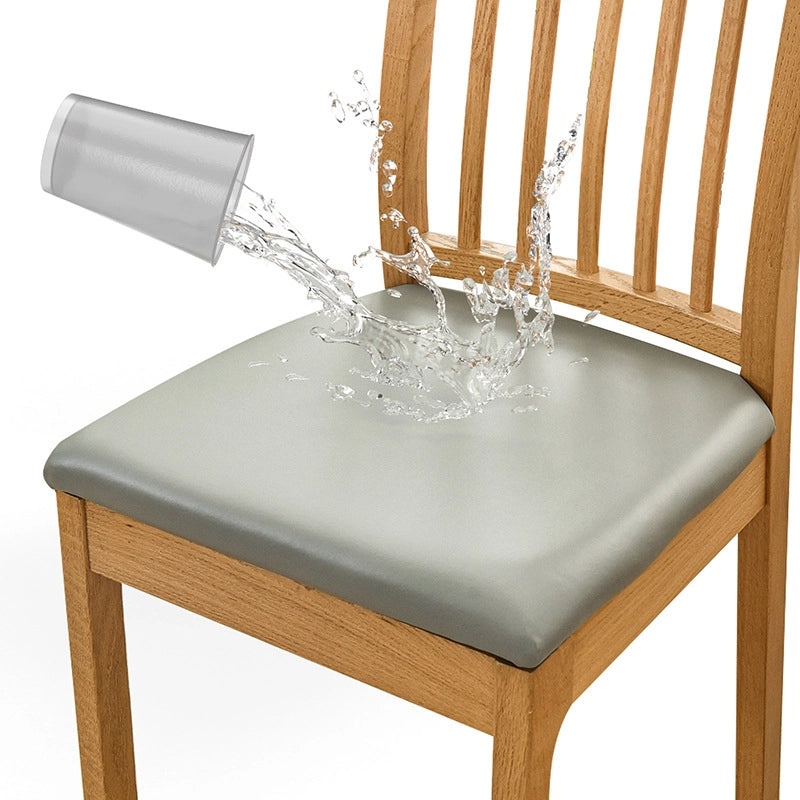 Simple Solid Color PU Leather Chair Slipcover|Home Decor & Furniture Accessories