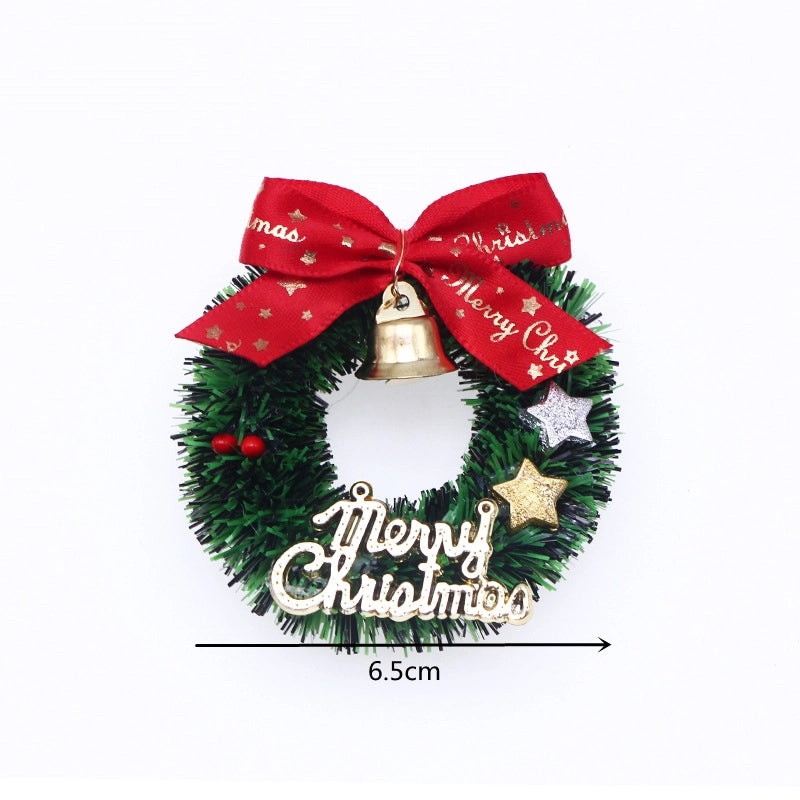 Christmas Five-Pointed Star Mini Flower Ring with Bell and Bow Rattan for Miniature Scenes|Jewelry & Accessories