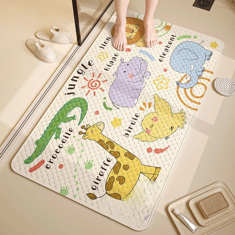 Children's Cartoon Non-slip PVC Bathroom Mat with Suction Cups for Shower and Toilet | Bathroom Accessories