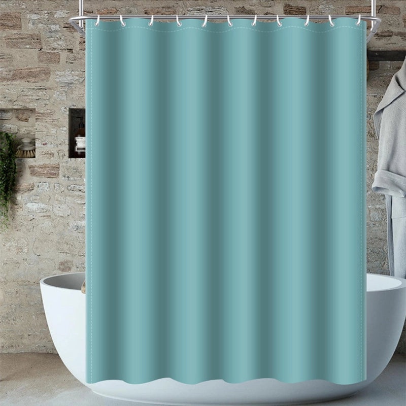Solid Color Waterproof Shower Curtain Durable Bathroom Fabric Curtain Direct Sale|Bathroom Accessories
