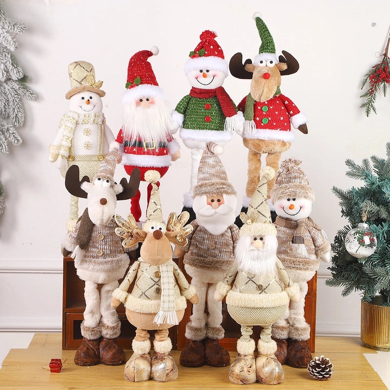 Christmas Snowman and Elk Retractable Dolls Cute Holiday Window Decorations Gift|Christmas Decorations